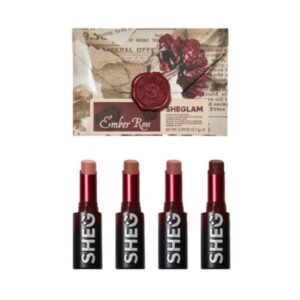 شيجلام طقم أحمر شفاه مطفي إمبر روز دينامات بوم 4 قطع - 2.7 جم لمظهر شفاه ساحر ودائم