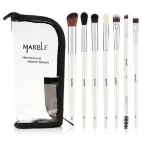 طقم فرش مكياج ماربل الاحترافي المكون من 7 قطع مع حقيبة أنيقة للحفظ.