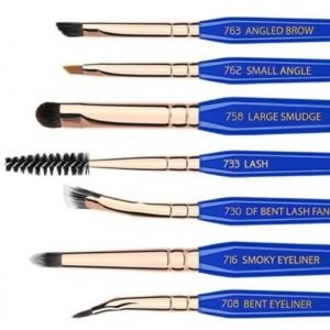 طقم فرش العيون والحواجب من بديليوم تولز - لاين المثلث الذهبي، 15 قطعة متكاملة لإطلالة احترافية.