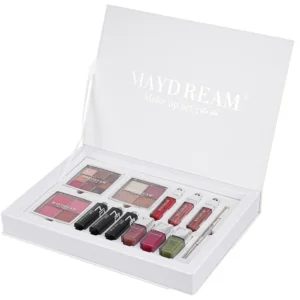 صندوق الجمال المتكامل من Maydream - طقم مكياج فاخر - أبيض وفضي