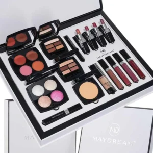 طقم مكياج MAYDREAM الفاخر - خزانة الجمال المتكاملة - صندوق أبيض لؤلؤي